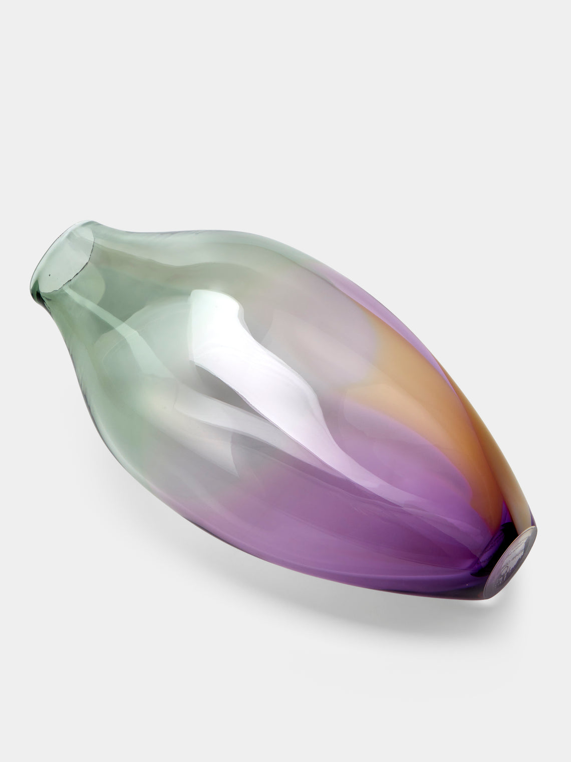 Michele Oberdieck - Bottle Hand-Blown Glass Vase (14in/35cm) - Purple - ABASK