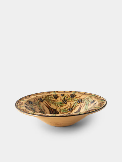 Poterie d’Évires - Birds and Flowers Hand-Painted Ceramic Small Serving Bowl - Cream - ABASK - 