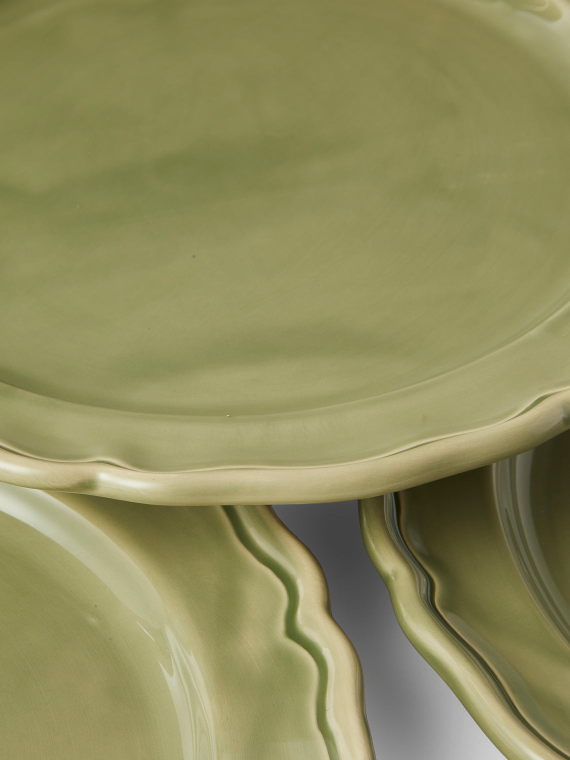 Maison Pichon Uzès - Provence Hand-Glazed Ceramic Side Plates – 9in/23cm (Set of 4) - Green - ABASK