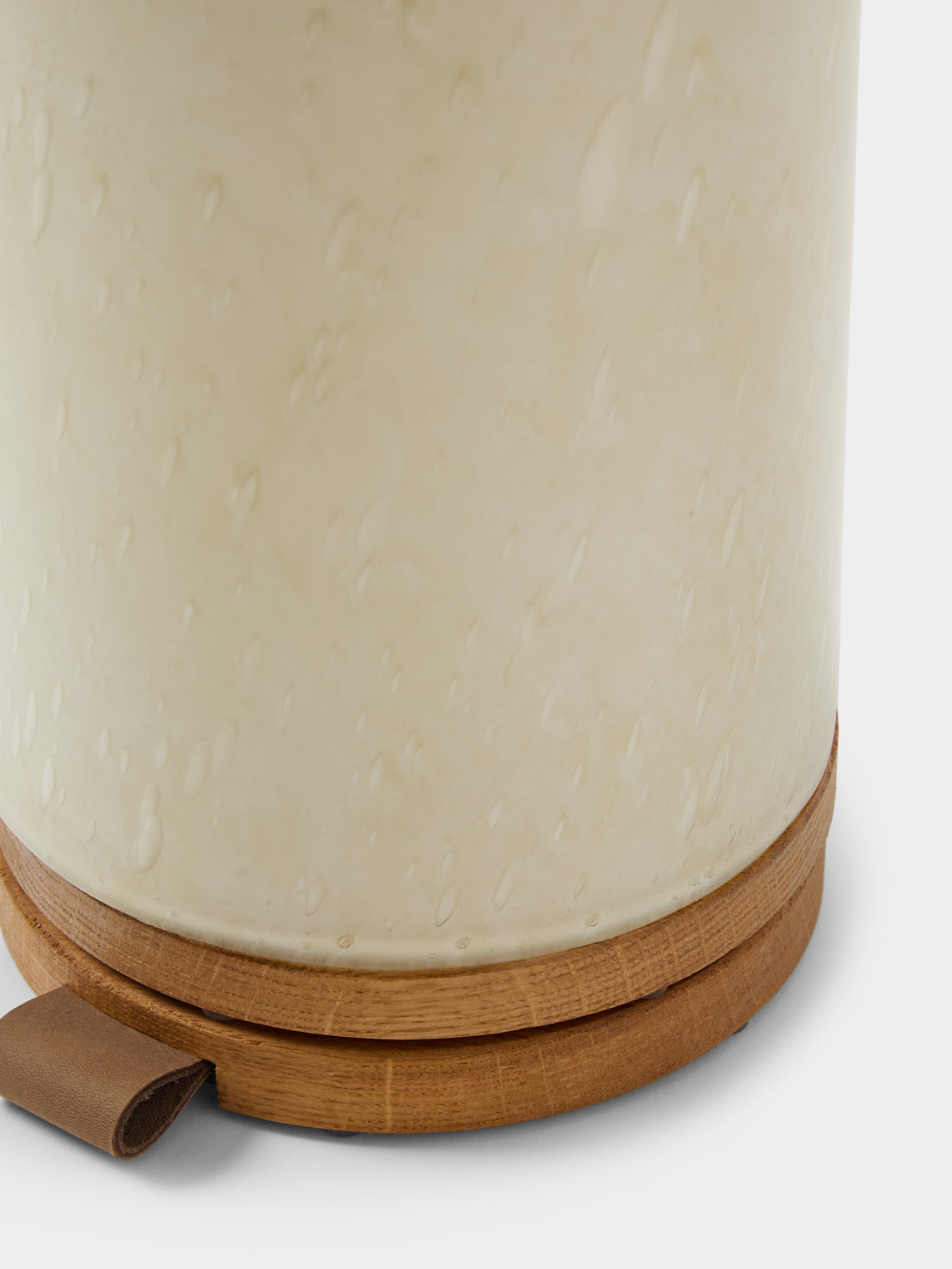 Wannes Antwerp - Antoine Hanoi Hand-Blown Glass and Oak Portable Lamp - Cream - ABASK