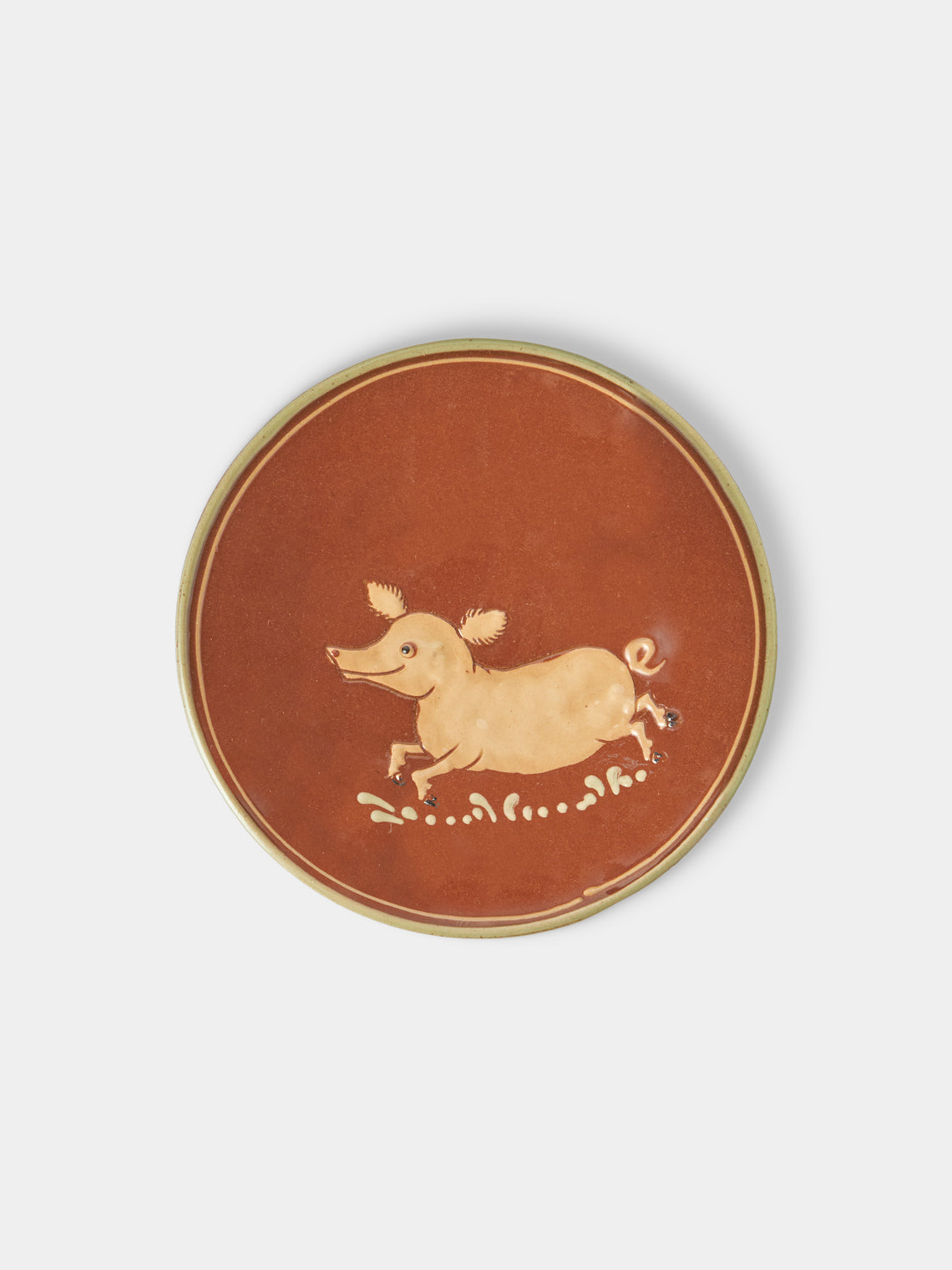 Poterie d’Évires - Animals Hand-Painted Ceramic Plates – 5.5in/14cm (Set of 4) - Light Brown - ABASK