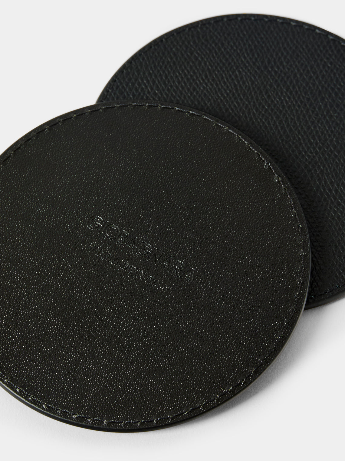 Giobagnara - Tao Leather Coasters (Set of 6) - Black - ABASK