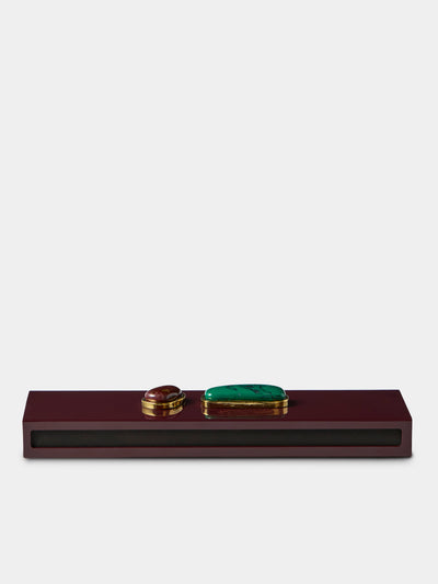 Droulers - Luce Brass and Resin Long Matchbox - Burgundy - ABASK - 