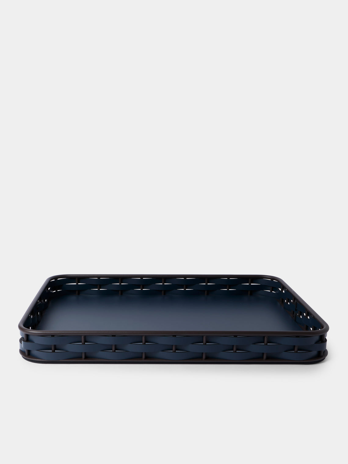 RUDI - Nassa Leather Tray (24in/60.5cm) - Blue - ABASK