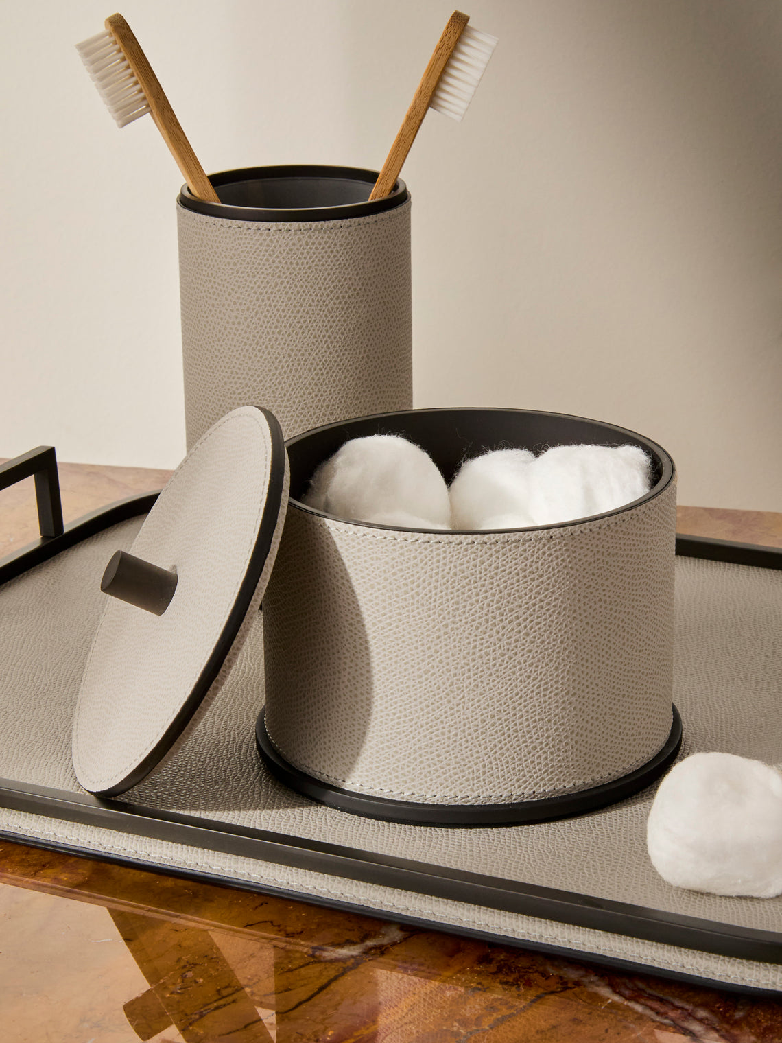 Giobagnara - Positano Leather Large Box - Light Gray - ABASK