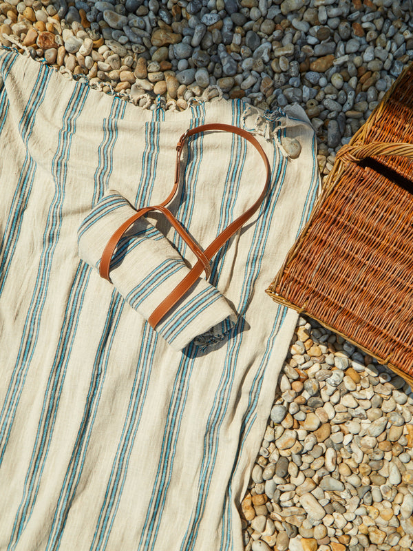 Mizar & Alcor - Turquoise Handwoven Linen and Cotton Towels (Set of 2) -  - ABASK