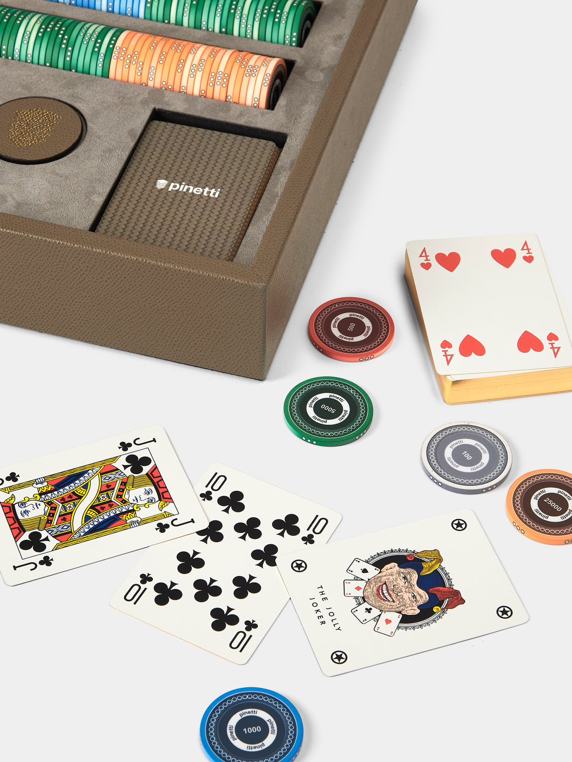 Pinetti - Leather Poker Set - Brown - ABASK
