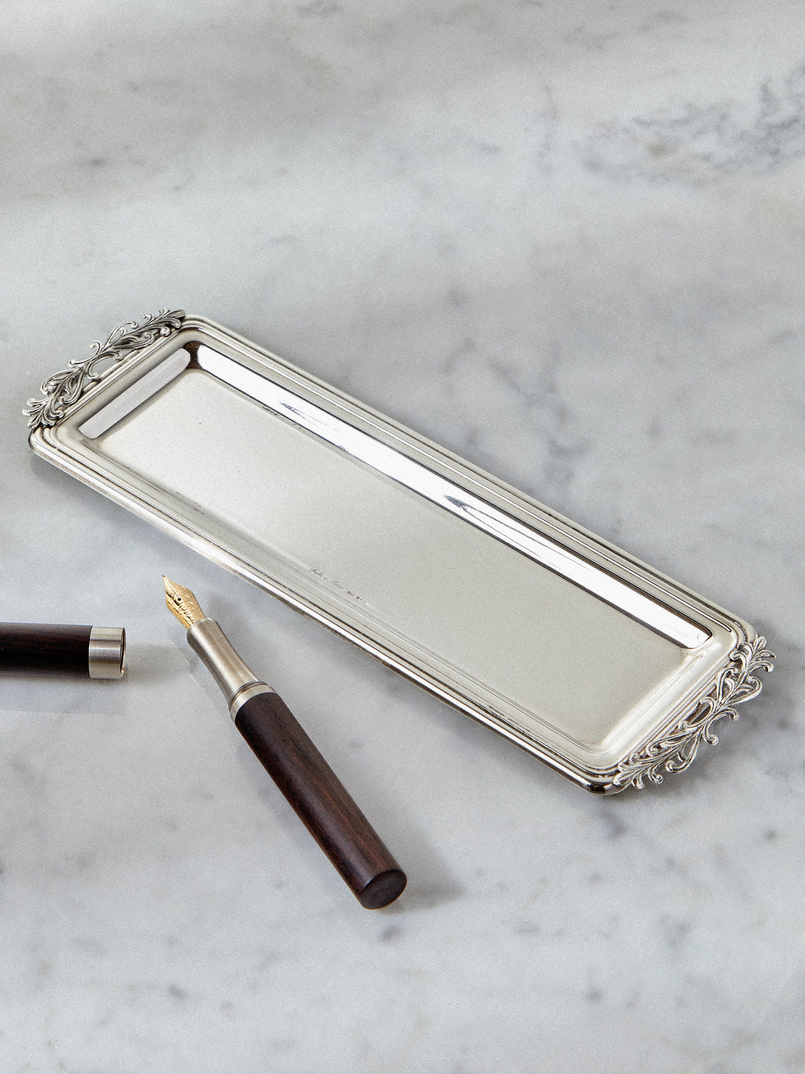 Antique and Vintage - Early 20th Century Small Pen Tray Solid - Silver - ABASK