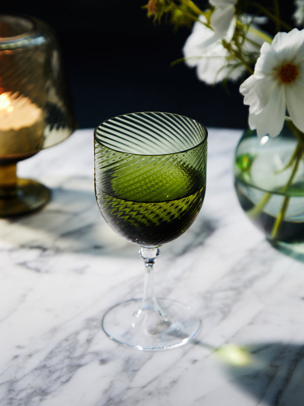 NasonMoretti - Twisted Soraya Hand-Blown Murano White Wine Glass -  - ABASK