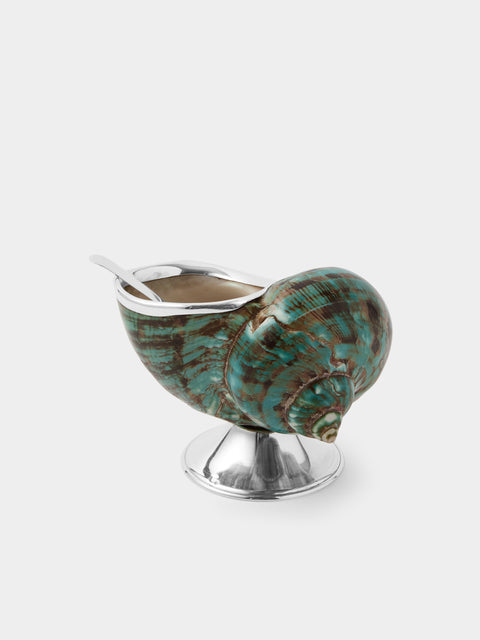 Tavares 1922 - Silver and Jade Shell Sugar Bowl - Silver - ABASK - 