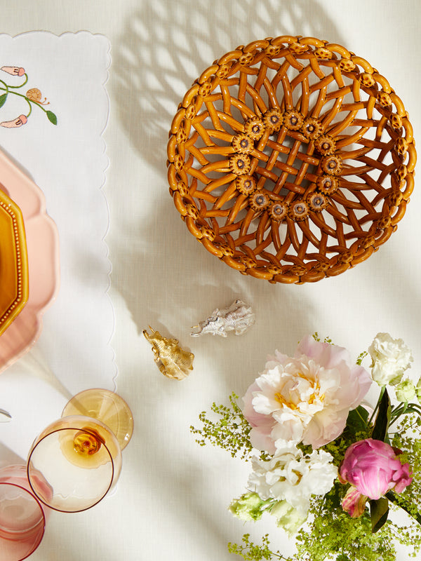 Maison Pichon Uzès - Hand-Glazed Ceramic Braided Serving Bowl -  - ABASK