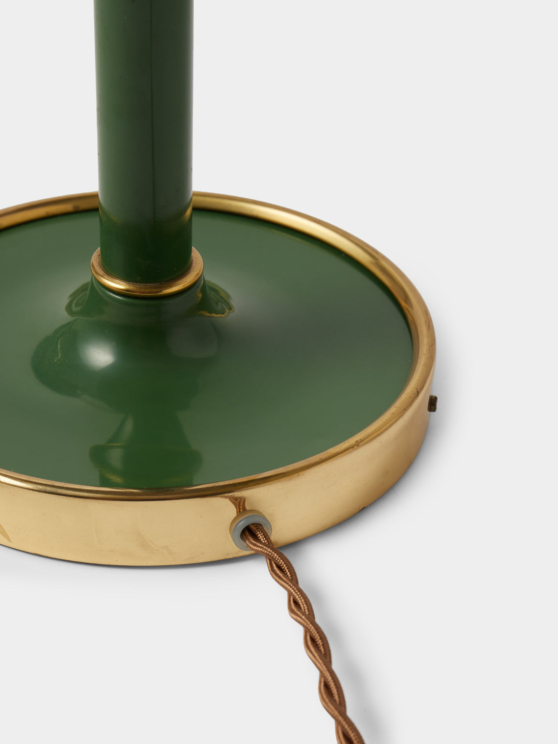 Antique and Vintage - 1940 Josef Frank Model 2466 Lacquer and Brass Table Lamp - Green - ABASK