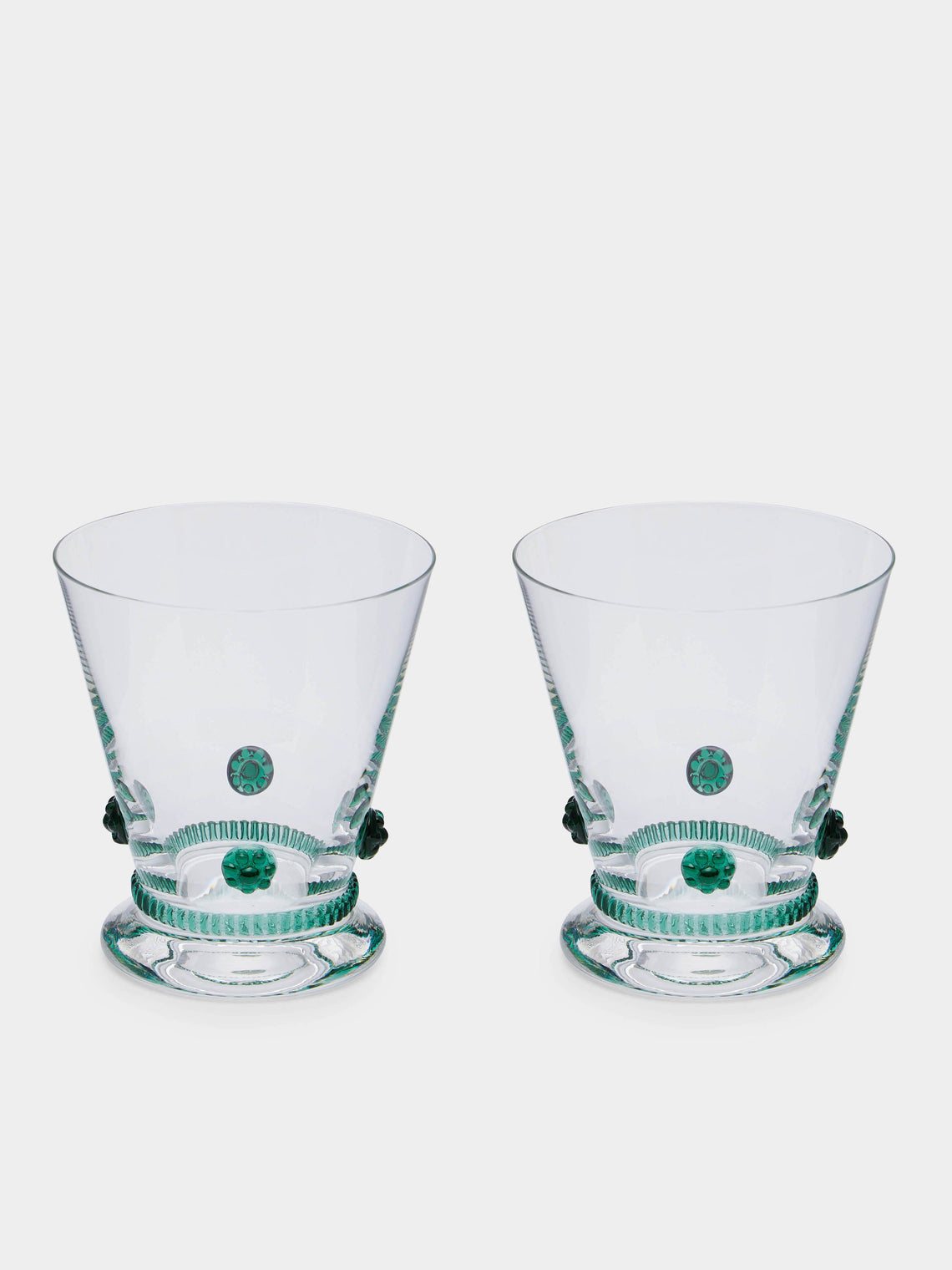 Theresienthal - Bacchus Hand-Blown Crystal Large Wine Glass (Set of 2) - Green - ABASK