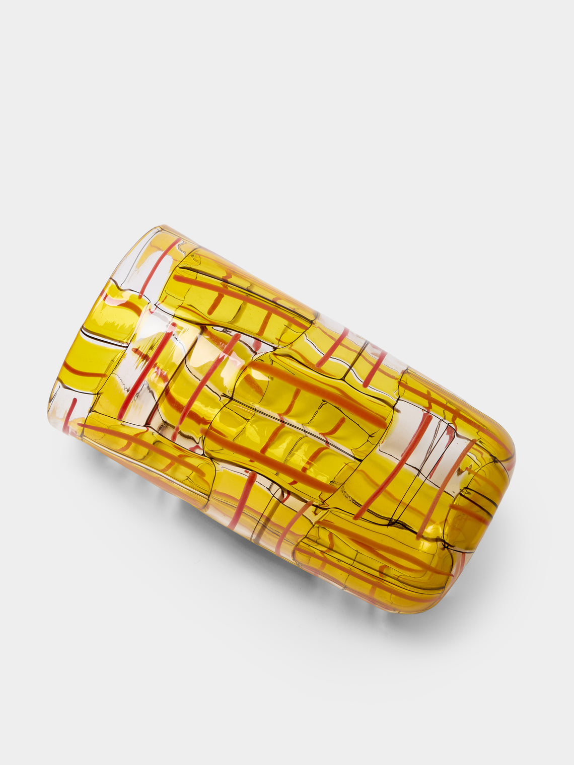 Antique and Vintage - 1980s Yoichi Ohira for De Majo Glass Vase (8.5in/21.5cm) - Yellow - ABASK