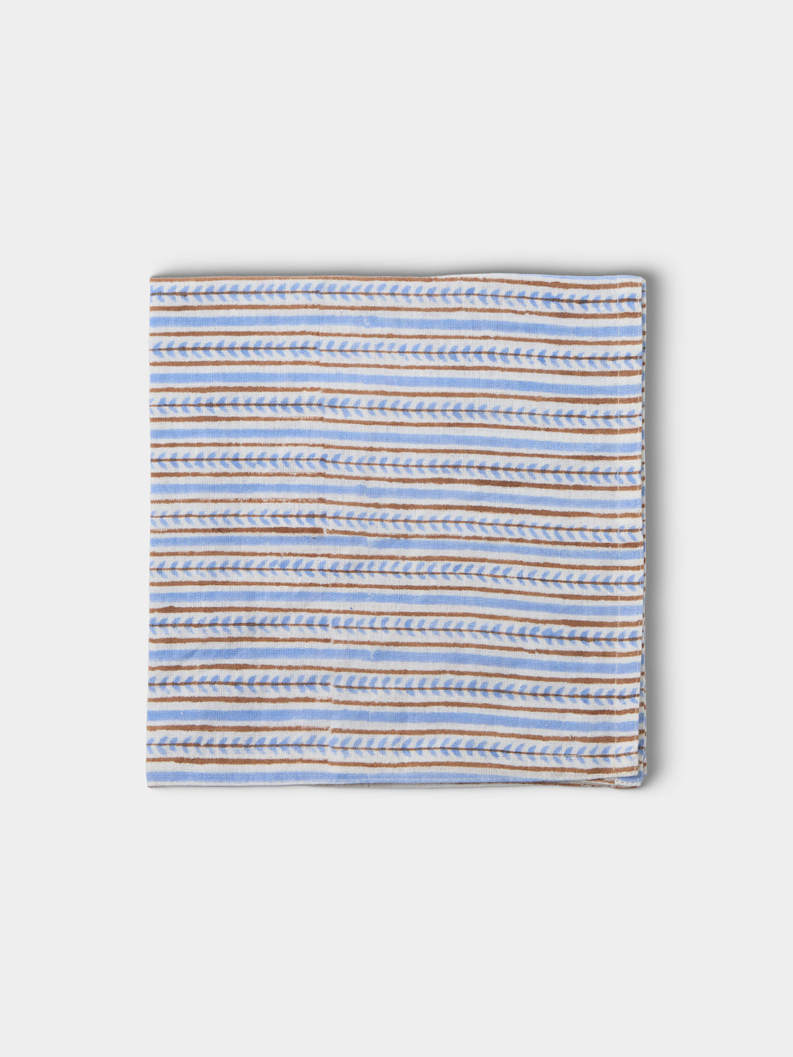 Chamois - | Set of 4 | Block-Printed Linen Napkins - Blue - ABASK
