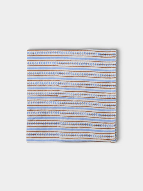 Chamois - | Set of 4 | Block-Printed Linen Napkins - Blue - ABASK
