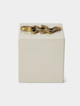 Viya - Saffron Lacquered Wood Tissue Box - Ivory - ABASK - 