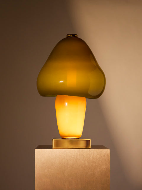 Helle Mardahl Studio - Mushroom Hand-Blown Glass Table Lamp - Green - ABASK