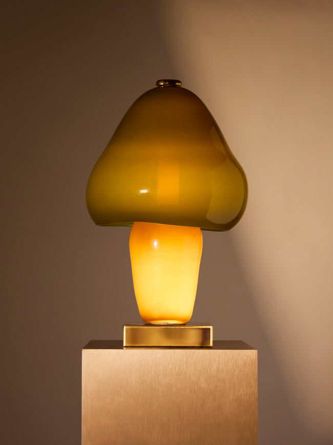 Helle Mardahl Studio - Mushroom Hand-Blown Glass Table Lamp - Green - ABASK