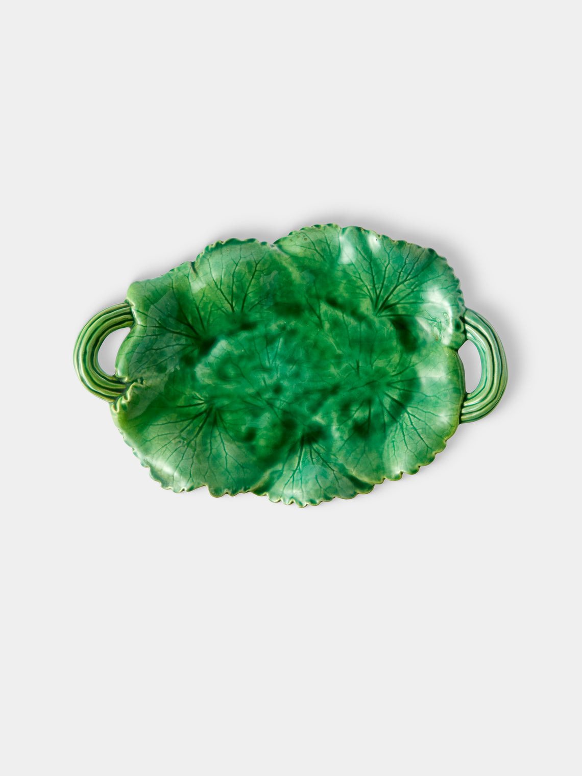 Antique and Vintage - 1950s Pol Chambost Ceramic Leaf Tray - Green - ABASK