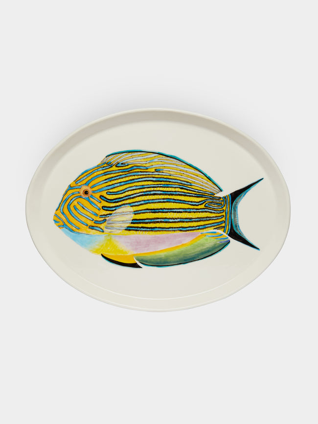 Casa Adams - Striped Surgeonfish Hand-Painted Porcelain Serving Platter -  - ABASK - 