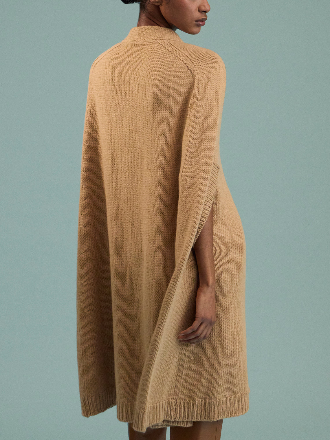 Isa Arfen - Cashmere and Lambswool Cape | One Size - Beige - ABASK
