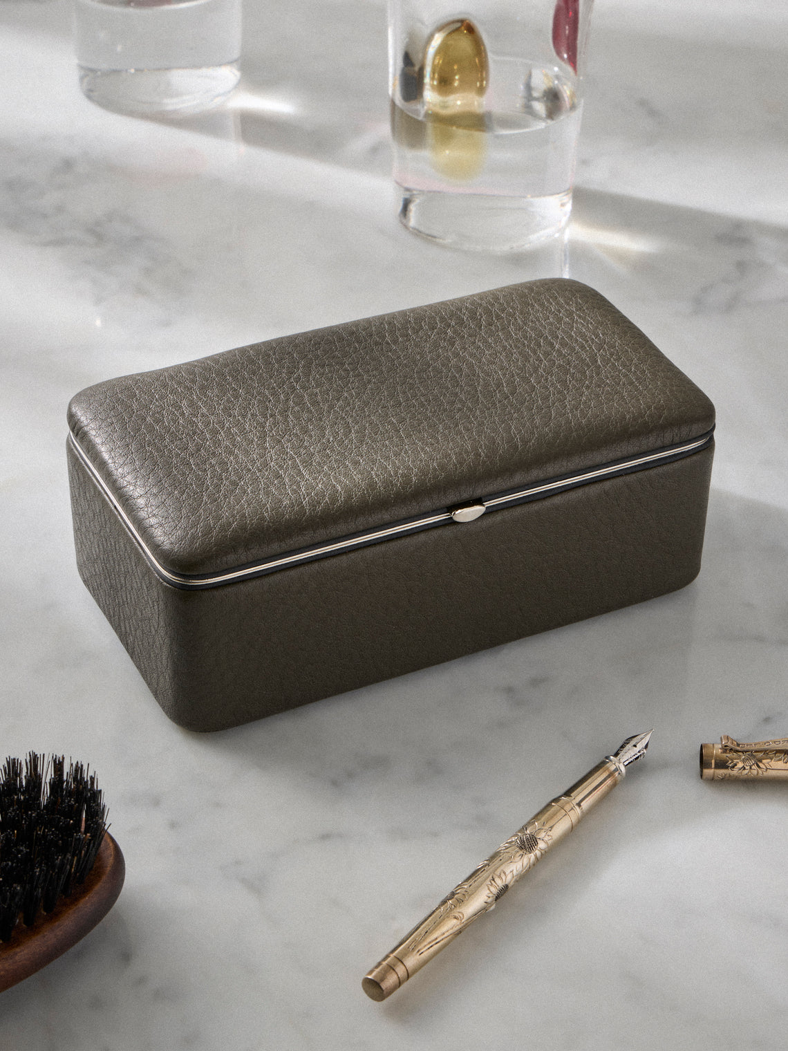 F. Hammann - Leather Large Jewelry Box - Green - ABASK
