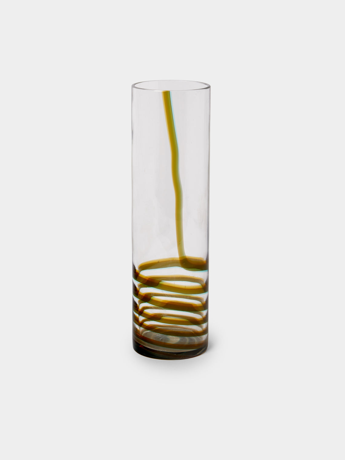 Antique and Vintage - Mid-Century Toni Zuccheri for Venini Bifilo Murano Glass Vase (10.5in/27cm) - Brown - ABASK - 