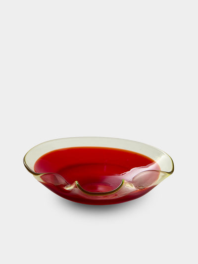 Antique and Vintage - Mid-Century Murano Glass Ashtray - Red - ABASK - 