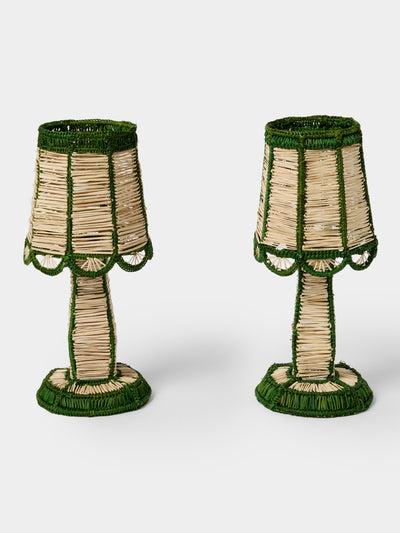 CasaLatina - | Set of 2 | Dayana Handwoven Iraca Palm Portable Lights - Beige - ABASK - 