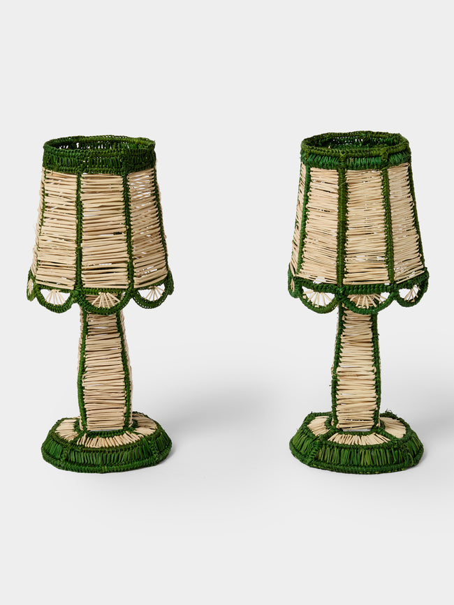 CasaLatina - | Set of 2 | Dayana Handwoven Iraca Palm Portable Lights - Beige - ABASK - 