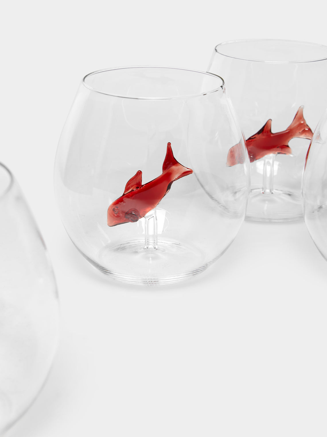 Casarialto - Goldfish Hand-Blown Murano Glass Tumblers (Set of 4) -  - ABASK