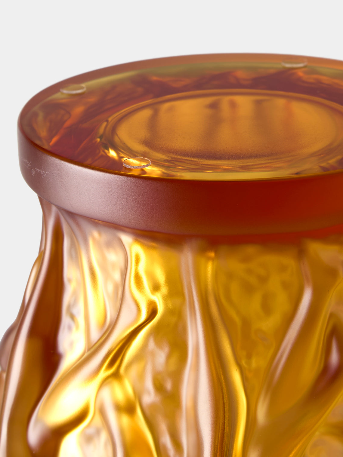Lalique - Bacchantes Crystal Vase (10in/25cm) - Orange - ABASK