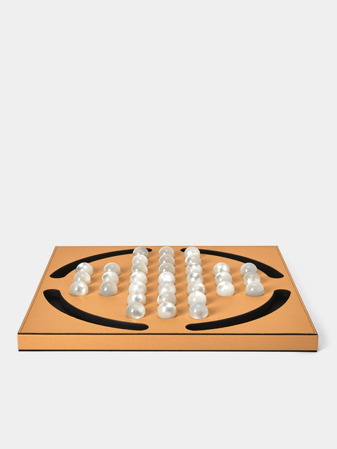 Pinetti - Leather Peg Solitaire Set - Beige - ABASK - 