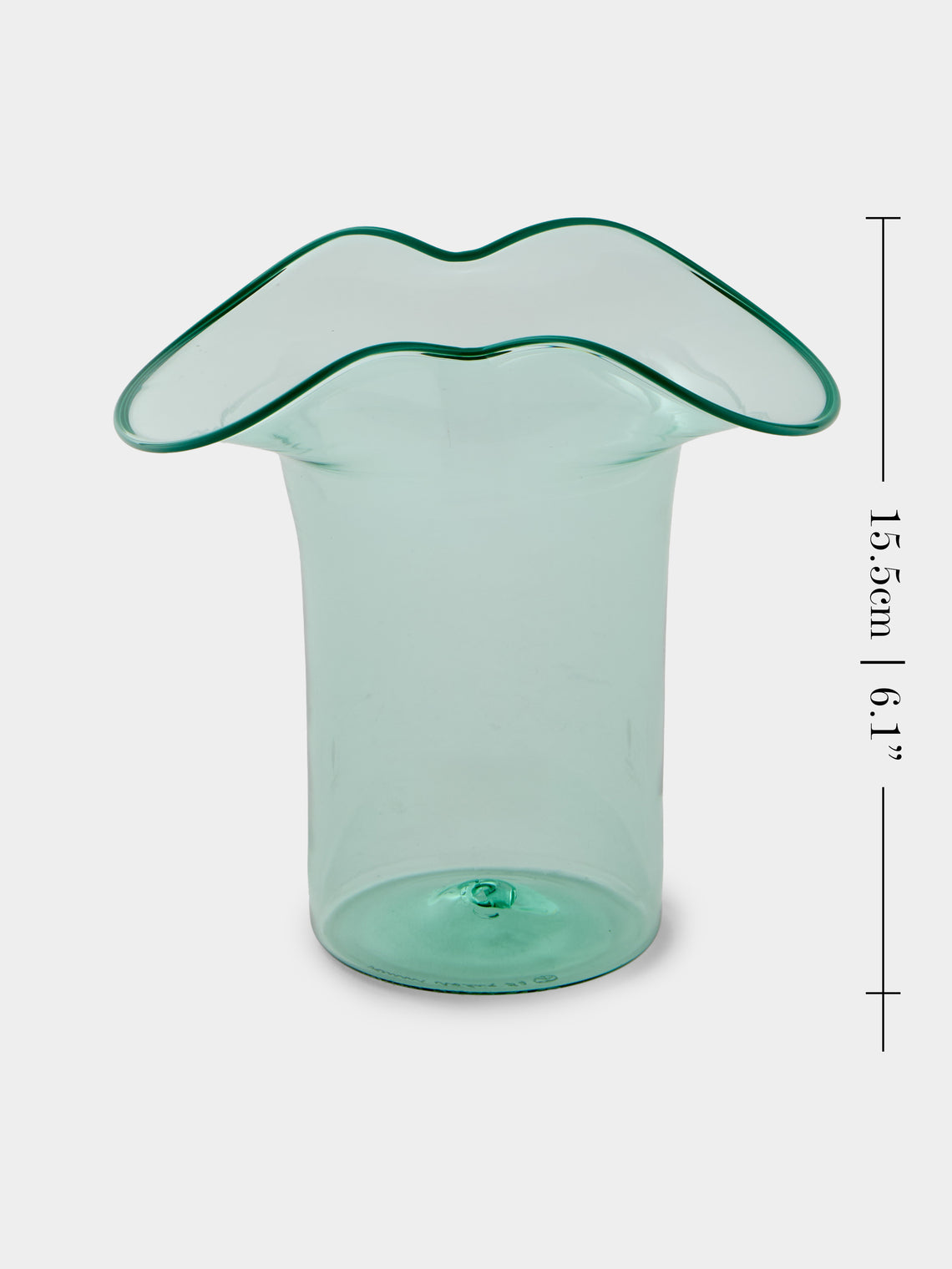 Antique and Vintage - 1980s Venini Murano Glass Vase (6in/15.5cm) - Green - ABASK