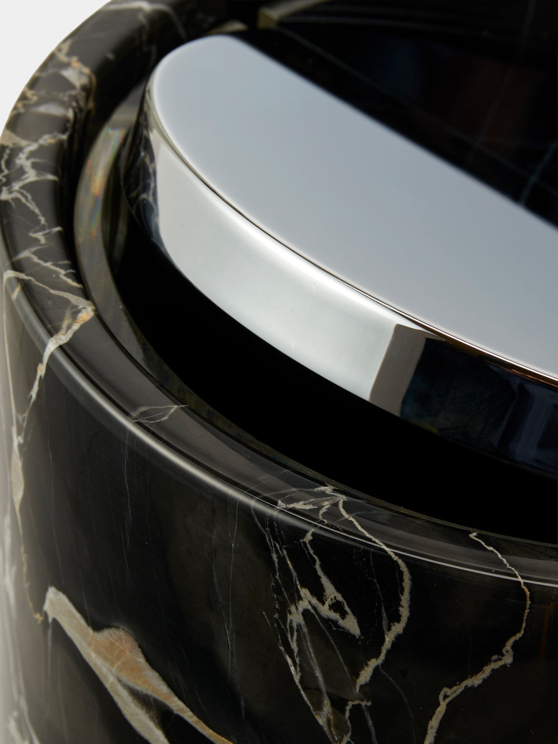 Giobagnara - Positano Marble Wastepaper Bin - Black - ABASK
