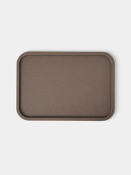 Giobagnara - Arcobaleno Leather Tray (12.5in/31.5cm) - Gray - ABASK - 