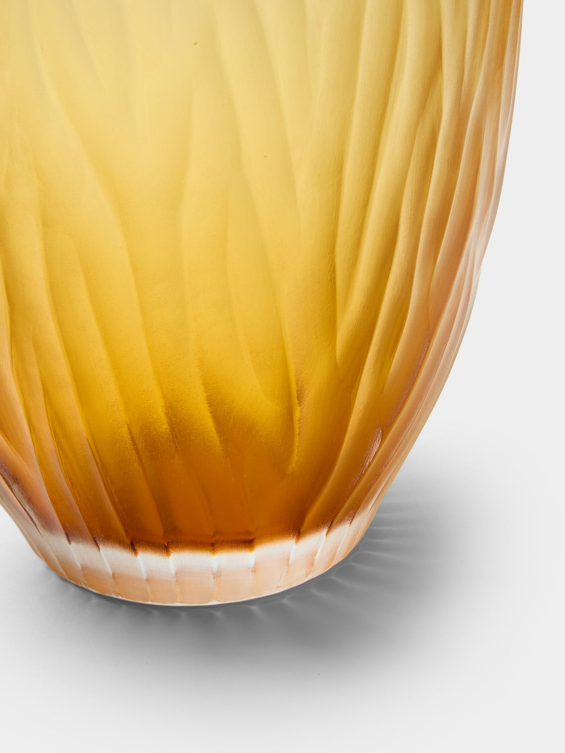 Micheluzzi Glass - Goccia Ambra Alghe Hand-Blown Murano Glass Vase (9in/23cm) - Yellow - ABASK