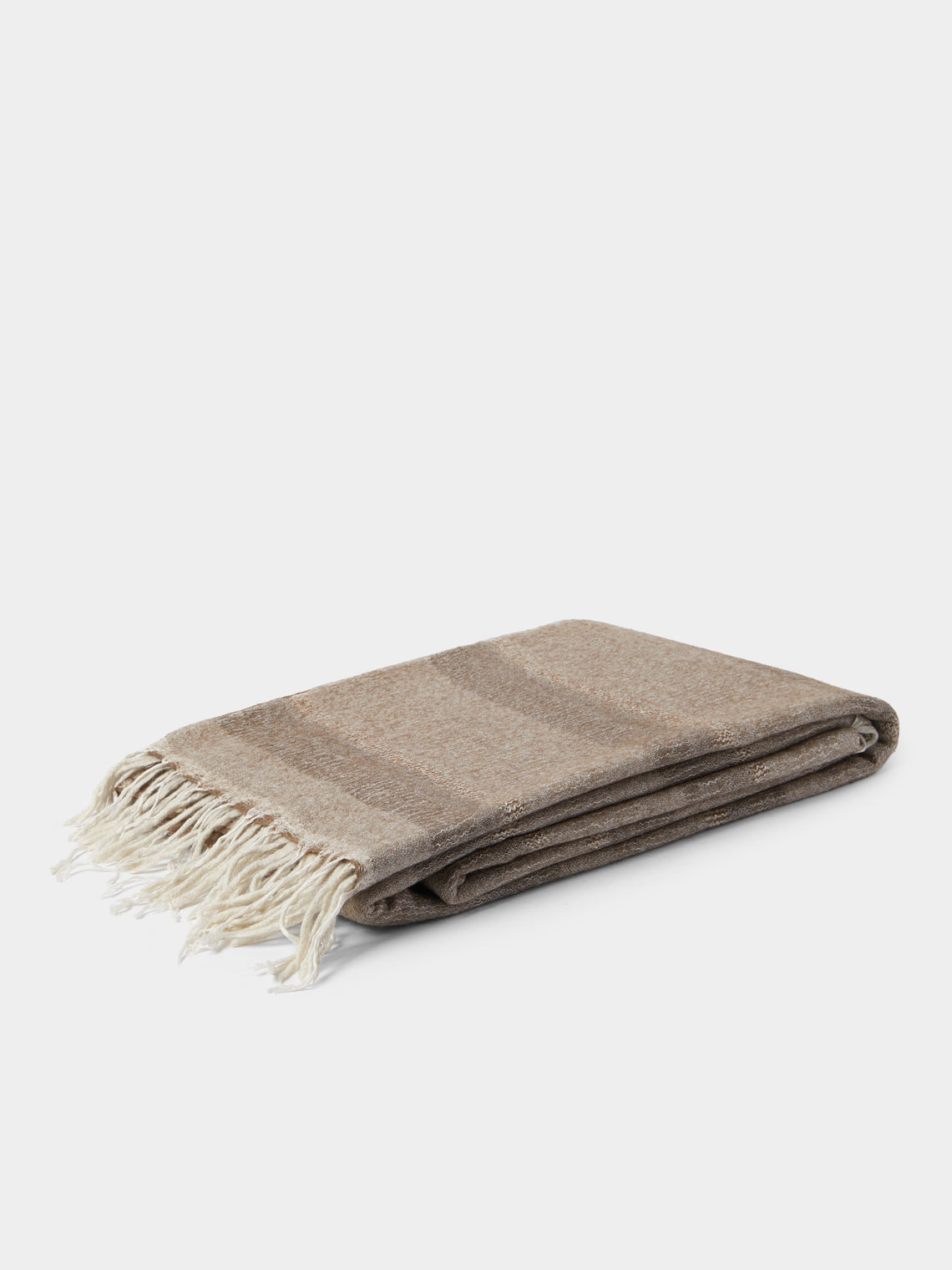 Norlha - Overfelt Quartz Yak and Silk Throw (79in/2m) - Brown - ABASK