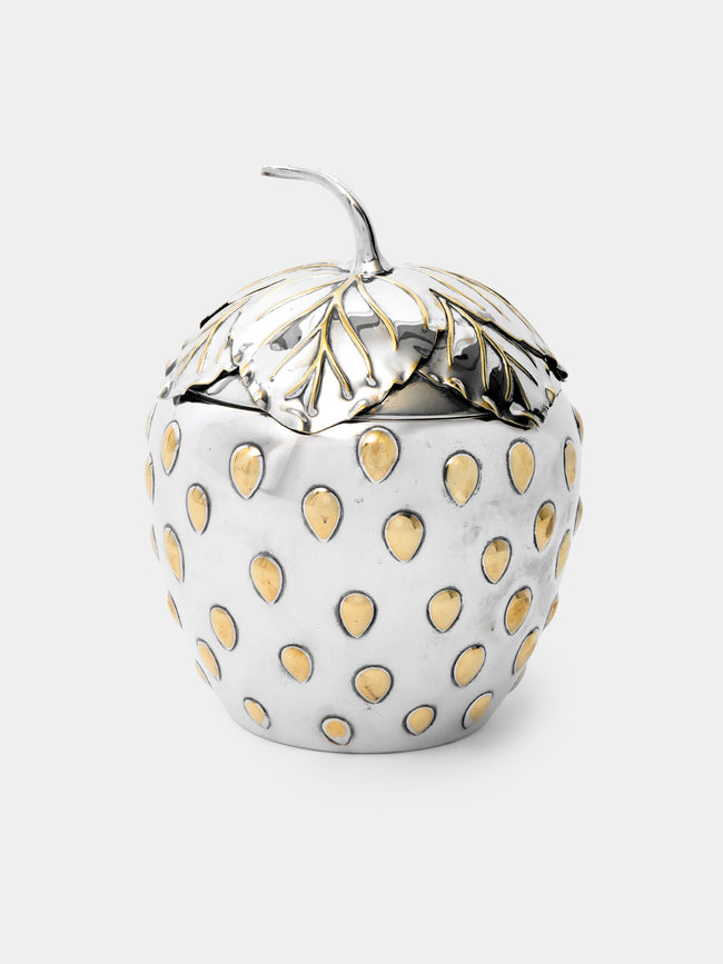Antique and Vintage - 1970s Silver-Plated Teghini Firenze Strawberry Ice Bucket - Silver - ABASK - 