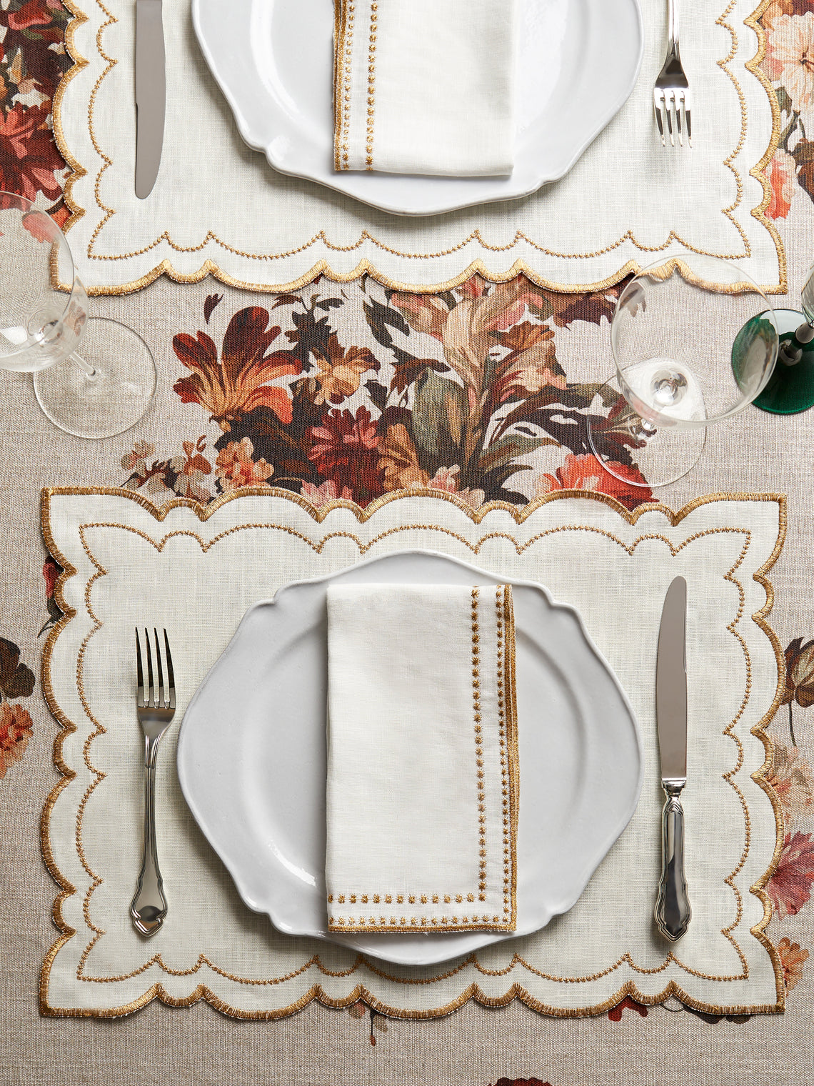 Letizia Embroidered Linen Placemats (Set of 4)