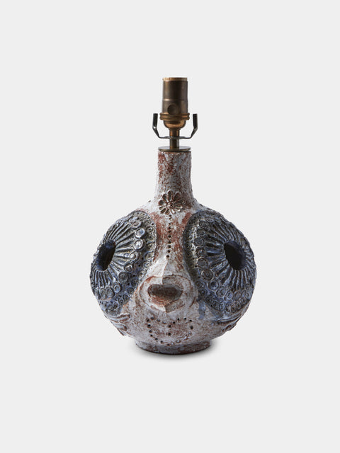 Antique and Vintage - 1970s Fish Ceramic Table Lamp - Gray - ABASK - 