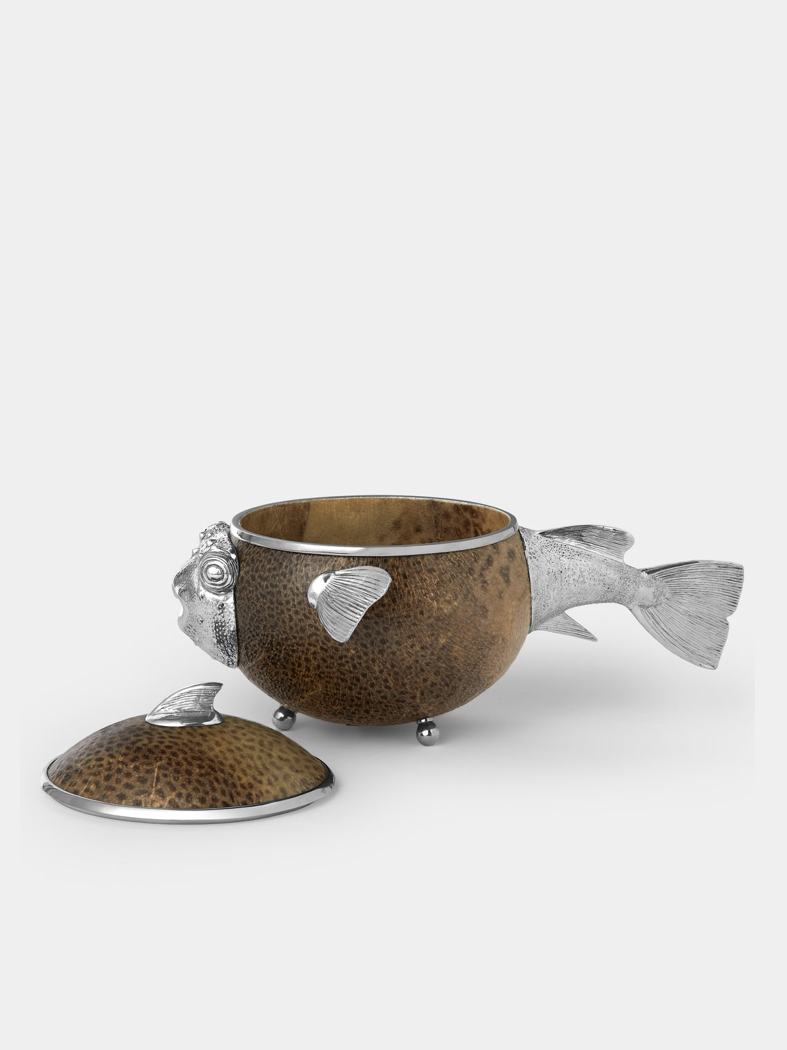 Objet Luxe - Pufferfish Silver-Plated Box - Silver - ABASK