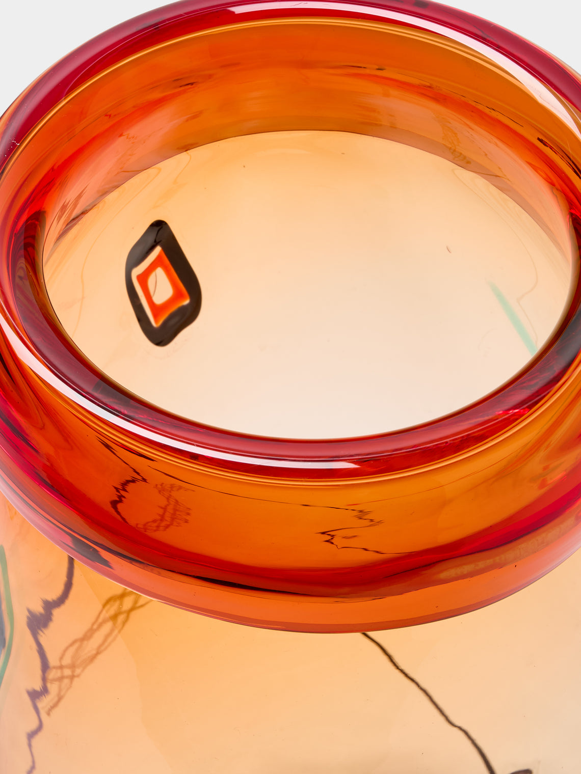 Antique and Vintage - 1980s Carlo Moretti Murano Glass Vase (14.5in/37cm) - Orange - ABASK