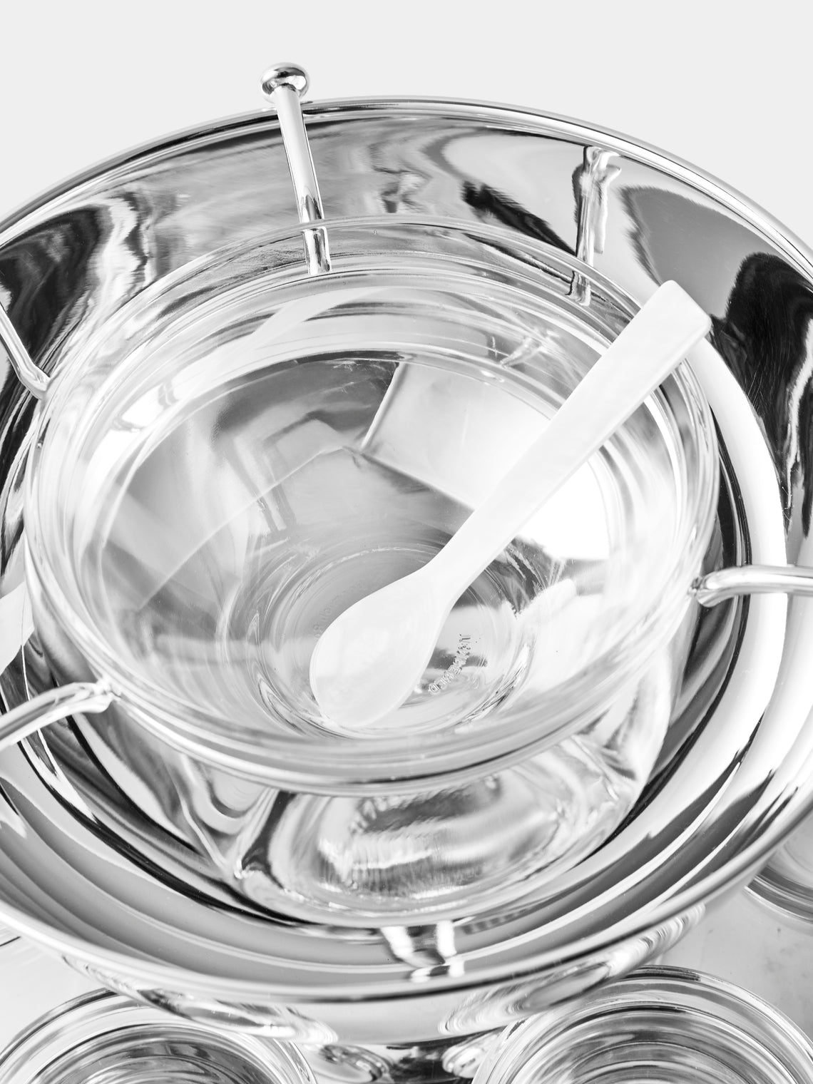 Greggio - Silver-Plated Caviar Bowl with Glasses - Silver - ABASK