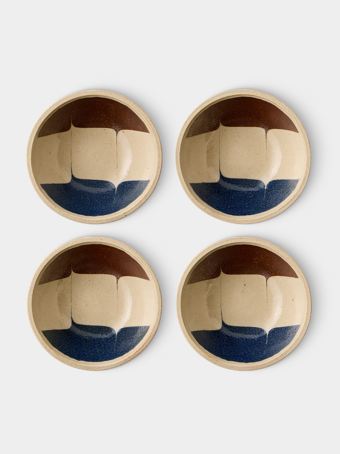 Makidani-gama - No. 2 Nerikomi Ceramic Large Bowls (Set of 6) - Multiple - ABASK