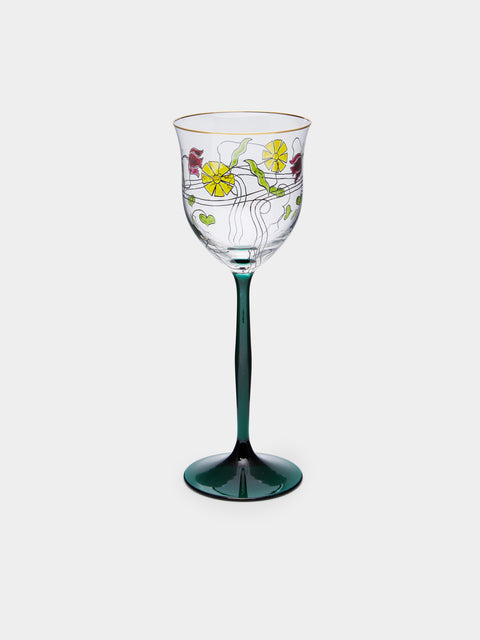 Theresienthal - Serenade Hand-Painted Crystal Red Wine Glass (Set of 2) - Green - ABASK- 