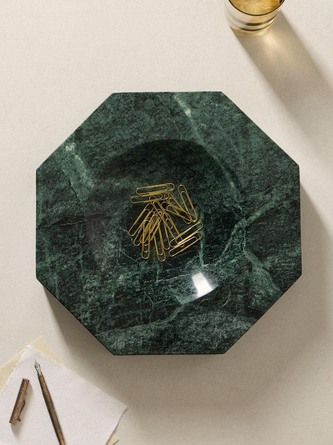 Anastasio Home - Hex Marble Dish - Green - ABASK