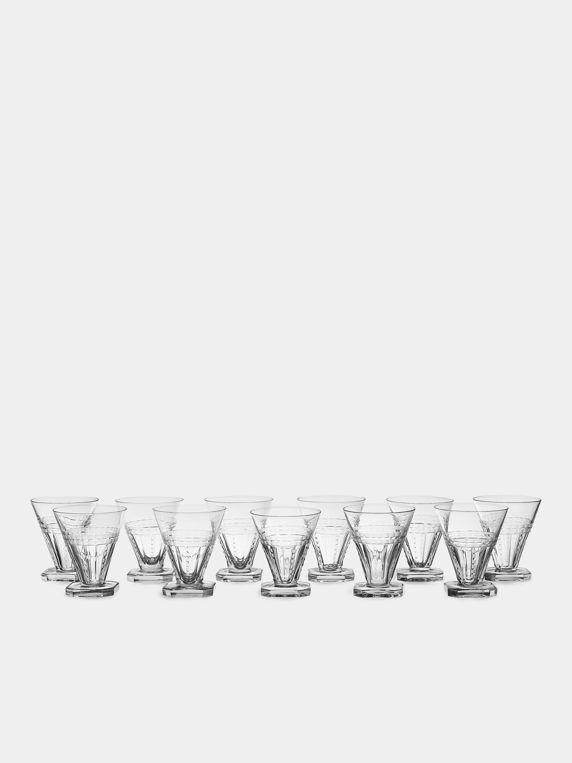 Antique and Vintage - 1920s Saint Louis Crystal Wine Glasses (Set of 10) - Clear - ABASK