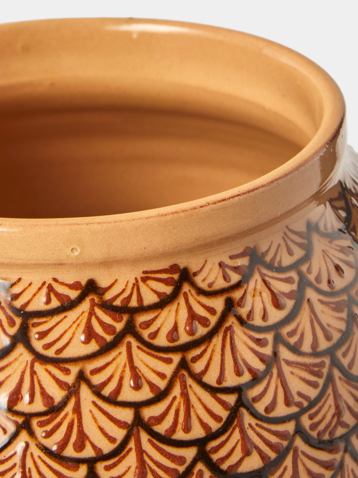 Poterie d’Évires - Geometric Hand-Painted Ceramic Vase (6.5in/17cm) - Cream - ABASK